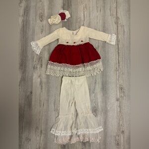Haute Baby Frilly Frocks 18 month girls outfit with matching headband